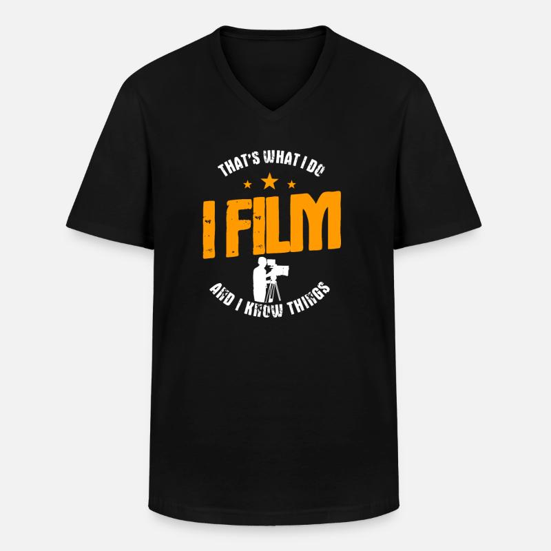 Kameramann - Männer-T-Shirt mit V-Ausschnitt - Schwarz