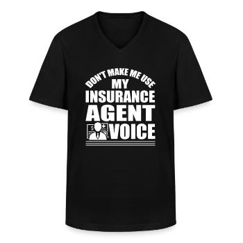 Versicherungsvertreter Spruch - Männer-T-Shirt mit V-Ausschnitt - Schwarz - Vorne - AI Model Male 178 dark (178cm)