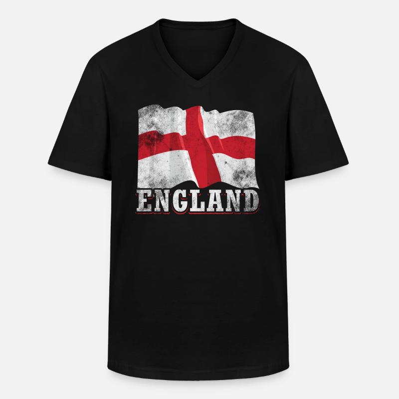 England Flagge - Männer-T-Shirt mit V-Ausschnitt - Schwarz