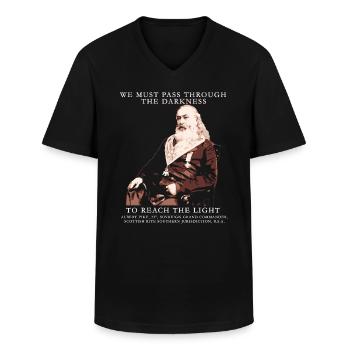 Albert Pike, Franc-maçonnerie Citation Maçonnique Design, - T-shirt col V Homme - noir - Devant - AI Model Male 178 dark (178cm)