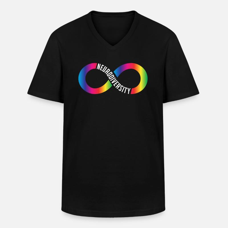 Neurodiversity Rainbow Infinity - Men's V-Neck T-Shirt - black