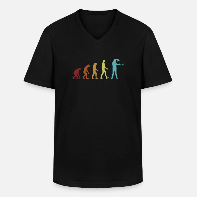 Contact Juggling Evolution Jonglage Jongleur - Männer-T-Shirt mit V-Ausschnitt - Schwarz