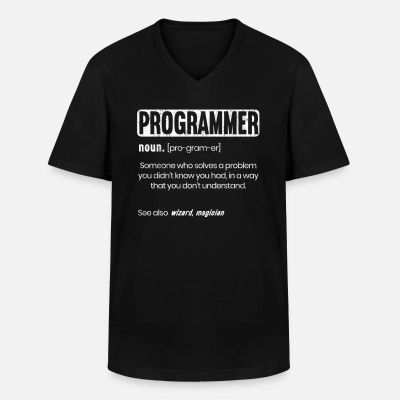 Codeurs de programmation drôle - T-shirt col V Homme - noir