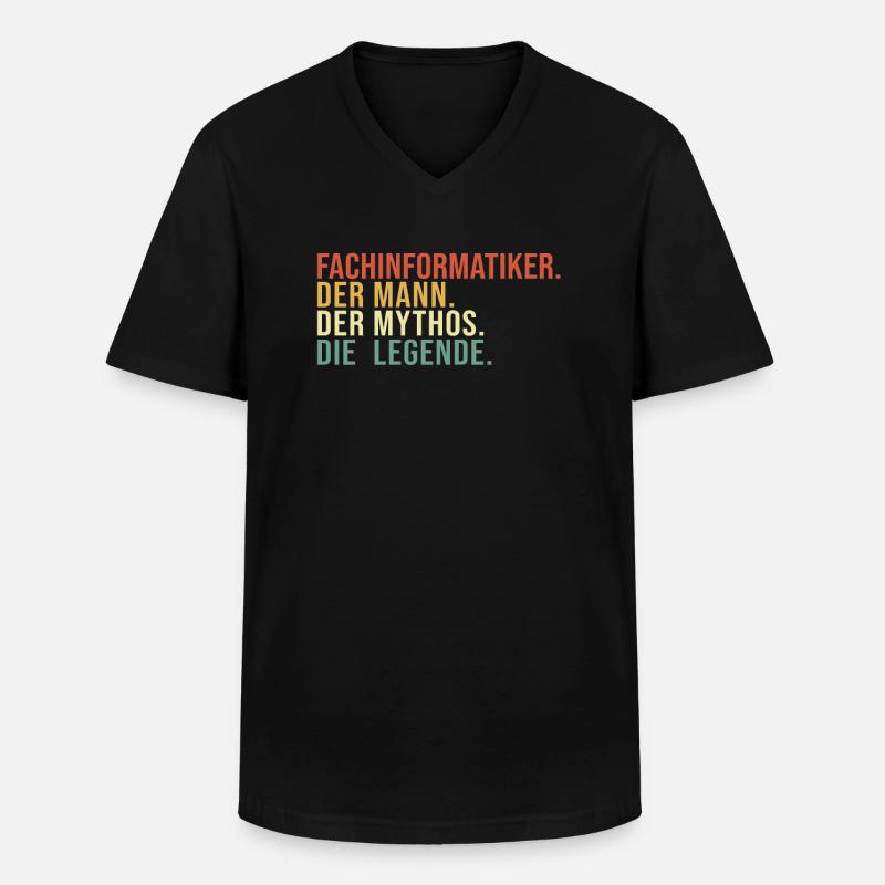 Fachinformatiker Mann Mythos Legende - Männer-T-Shirt mit V-Ausschnitt - Schwarz