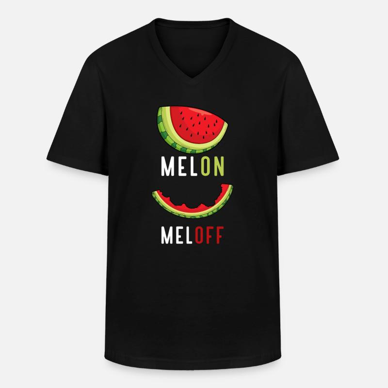 Wassermelone Obst Melone Sommer - Männer-T-Shirt mit V-Ausschnitt - Schwarz