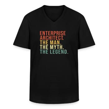 Enterprise Architect Man Myth Legend Enterprise - Männer-T-Shirt mit V-Ausschnitt - Schwarz - Vorne - AI Model Male 178 dark (178cm)