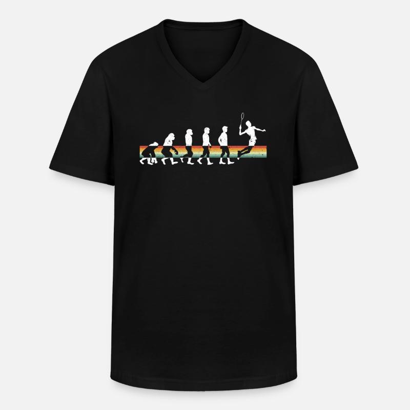 Badminton Evolution Badminton Player - Men's V-Neck T-Shirt - black
