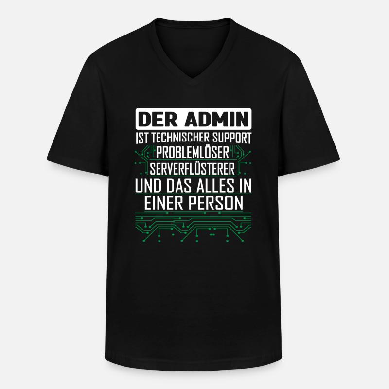 Administrator Admin Informatiker Problemlöser - Männer-T-Shirt mit V-Ausschnitt - Schwarz
