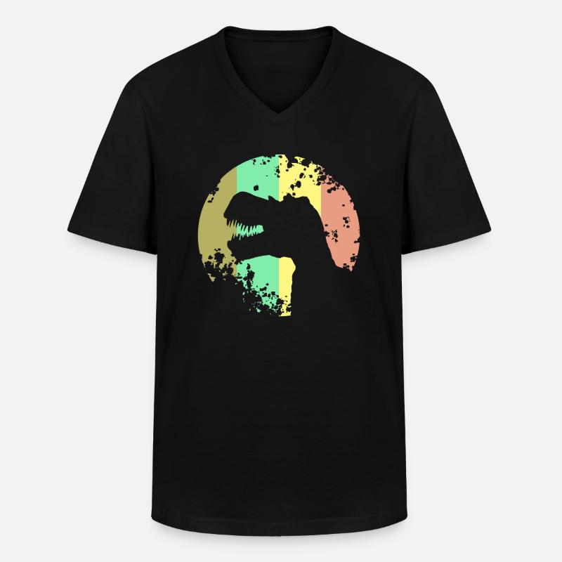 Dinosaurier T-Rex Design - Männer-T-Shirt mit V-Ausschnitt - Schwarz