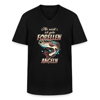 Forellen Angeln, Geschenk für Forellen Angler - Männer-T-Shirt mit V-Ausschnitt - Schwarz - Vorne - AI Model Male 178 dark (178cm)