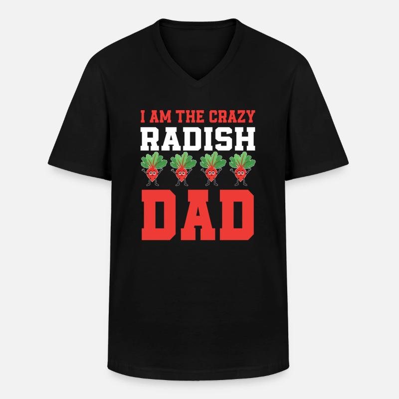 Radieschen Papa - Männer-T-Shirt mit V-Ausschnitt - Schwarz