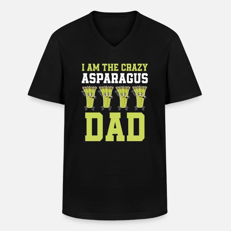 Spargel Papa - Männer-T-Shirt mit V-Ausschnitt - Schwarz