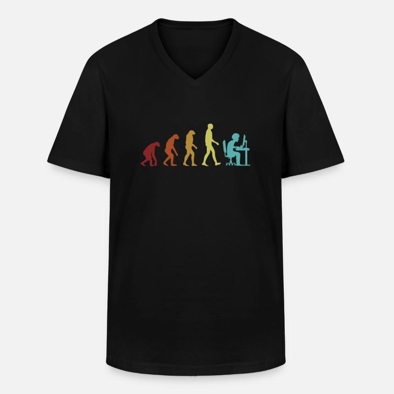 Programmeur Evolution Ingénieur logiciel Codeur - T-shirt col V Homme - noir