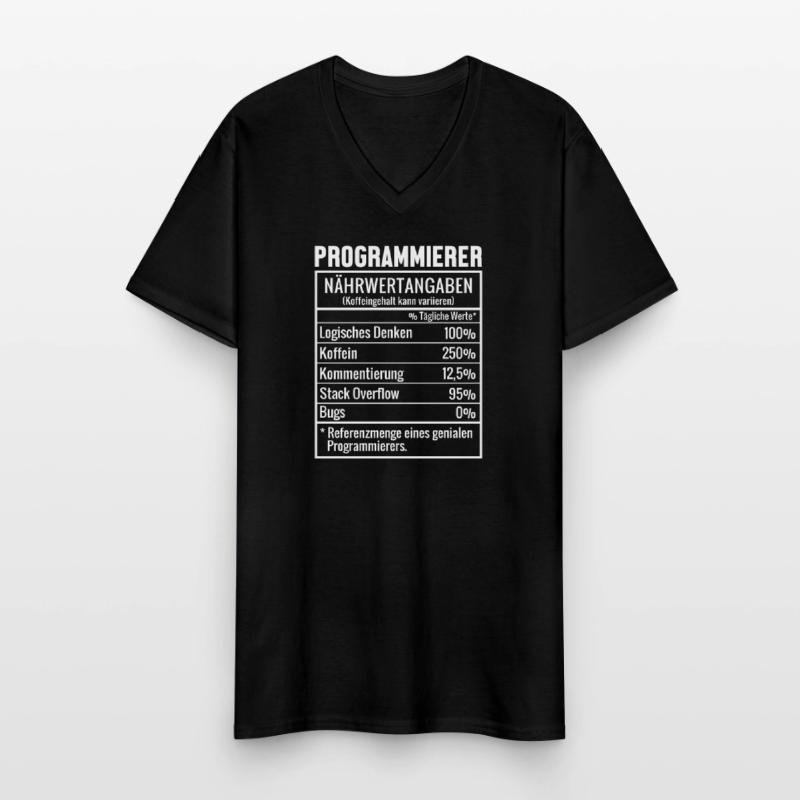 Programmierer Nährwertangaben Developer Coder Männer-T-Shirt mit V-Ausschnitt