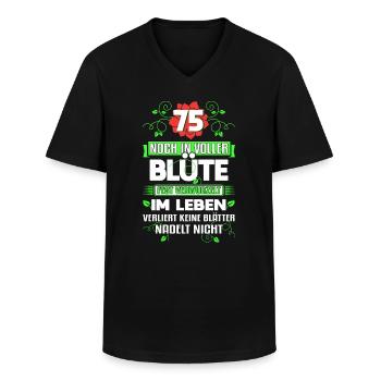 75. Geburtstag Gärtner Floristin Jahrgang 1947 - Männer-T-Shirt mit V-Ausschnitt - Schwarz - Vorne - AI Model Male 178 dark (178cm)