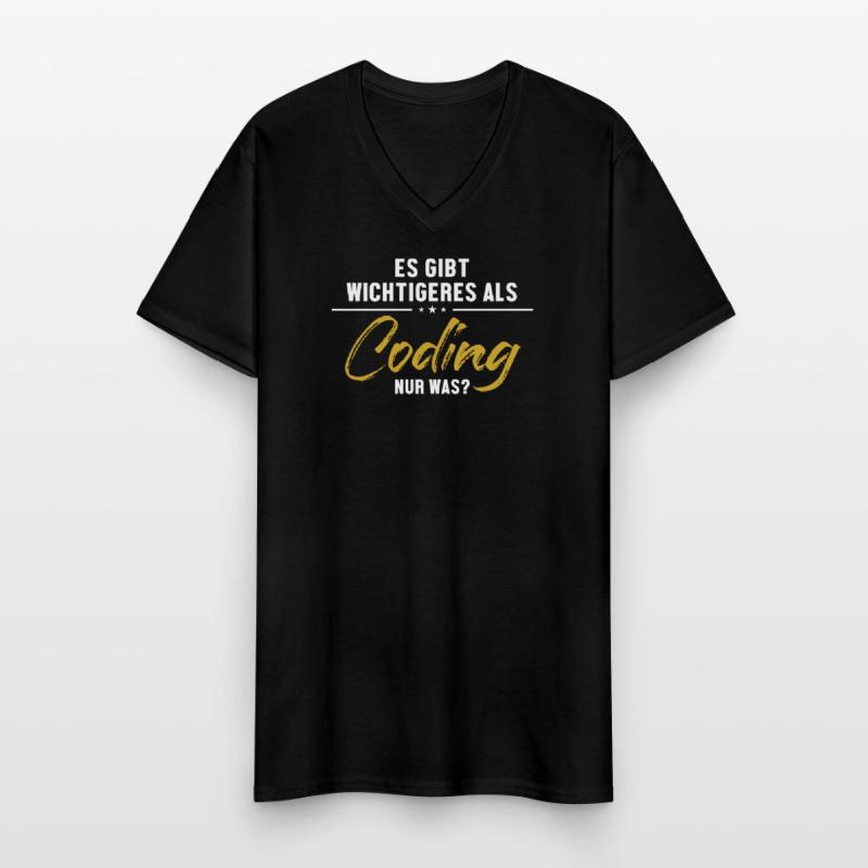 Wichtigeres als Coding Softwareingenieur Coder Männer-T-Shirt mit V-Ausschnitt
