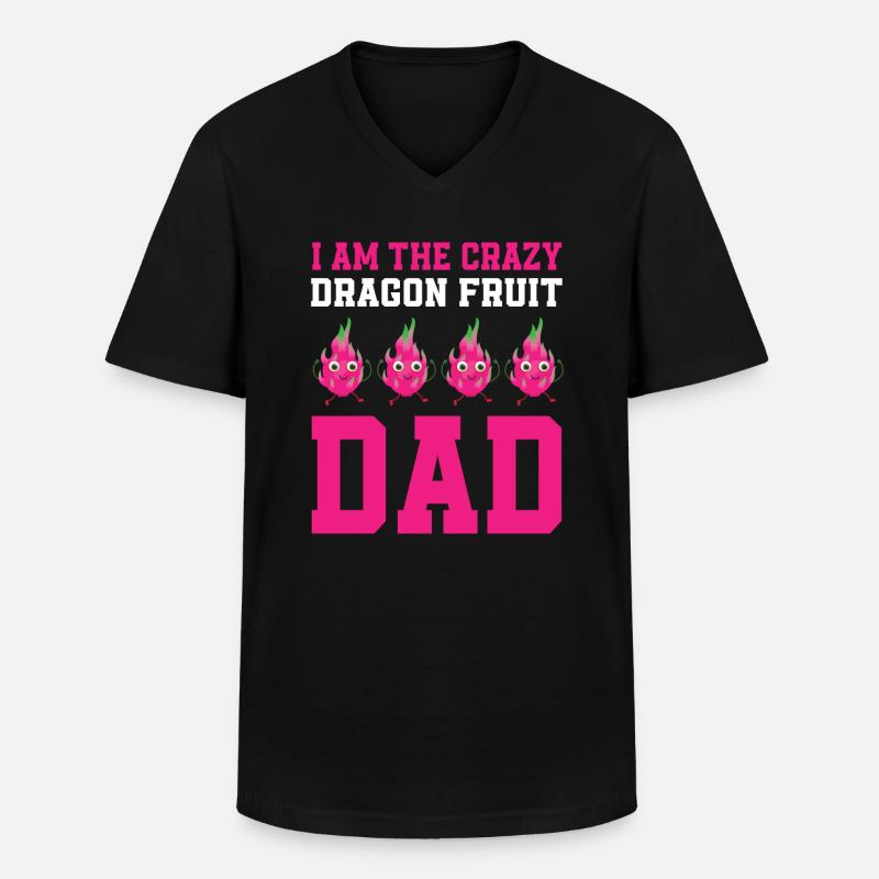 Drachenfrucht Papa - Männer-T-Shirt mit V-Ausschnitt - Schwarz