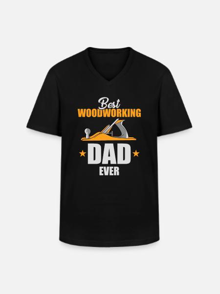 Bester Holzarbeiter Vati - Männer-T-Shirt mit V-Ausschnitt - Schwarz