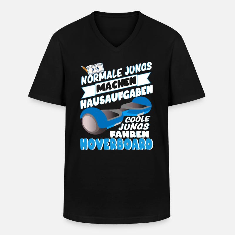 Hoverboard Coole Jungs fahren Hoverboard - Männer-T-Shirt mit V-Ausschnitt - Schwarz