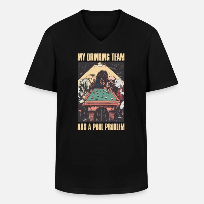 Pool Problem Billard Geschenk - Männer-T-Shirt mit V-Ausschnitt - Schwarz