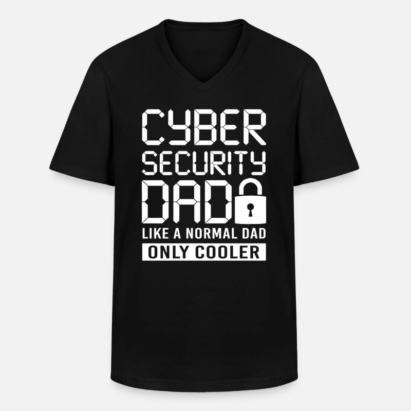 Cyber Security Papa Datenschutz - Männer-T-Shirt mit V-Ausschnitt - Schwarz
