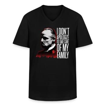 Der Pate The Godfather Zitat Spruch Mafia Boss - Männer-T-Shirt mit V-Ausschnitt - Schwarz - Vorne - AI Model Male 178 dark (178cm)