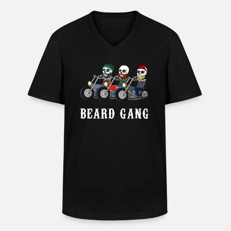 Beard Gang Bart Geschenk - Männer-T-Shirt mit V-Ausschnitt - Schwarz