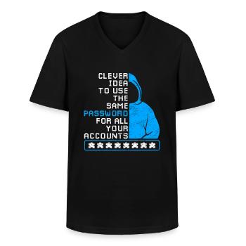 Passwort hacken Cyber Security - Männer-T-Shirt mit V-Ausschnitt - Schwarz - Vorne - AI Model Male 178 dark (178cm)