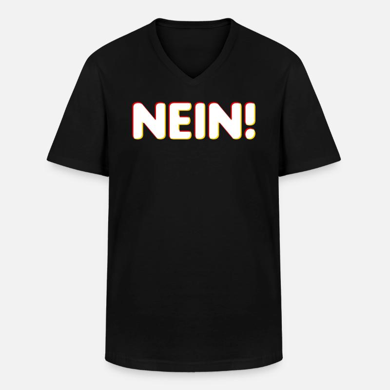 Nein Graphic - Men's V-Neck T-Shirt - black