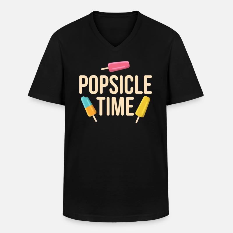 Popsicle Time Eis Geschenk - Männer-T-Shirt mit V-Ausschnitt - Schwarz