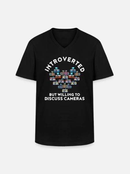 Introverted Cameras Introverted Gift - Men's V-Neck T-Shirt - black