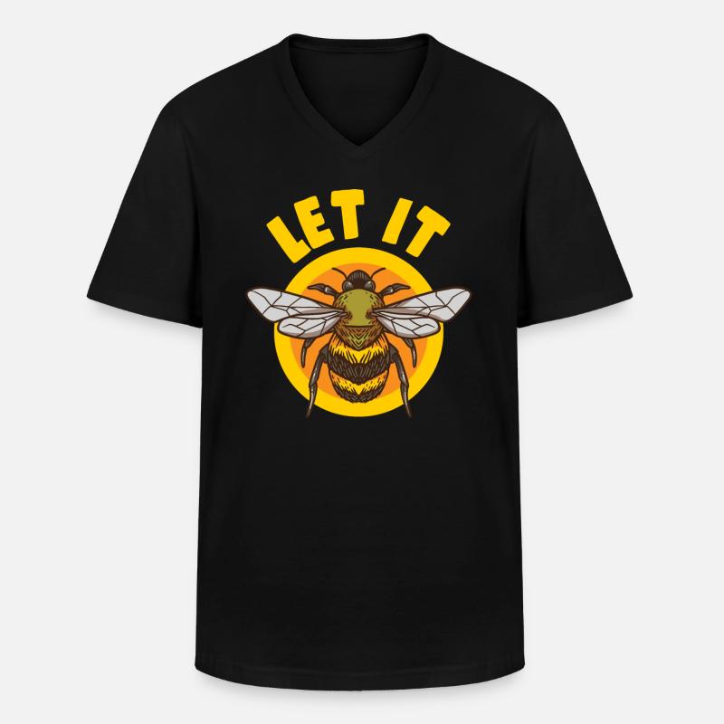 Let It Bee Bee Gift - Men's V-Neck T-Shirt - black