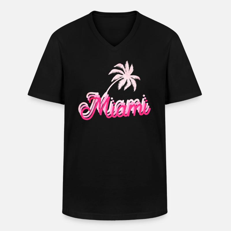 Miami Florida - Männer-T-Shirt mit V-Ausschnitt - Schwarz