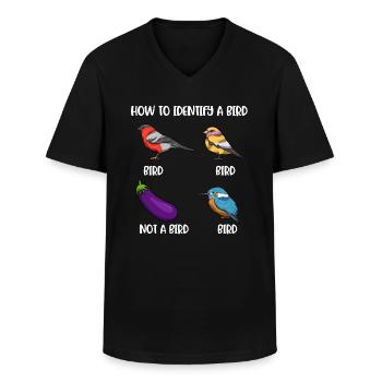 How To Identify A Bird Vogel Geschenk - Männer-T-Shirt mit V-Ausschnitt - Schwarz - Vorne - AI Model Male 178 dark (178cm)
