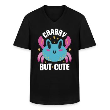 Crabby But Cute Krabbe Geschenk - Männer-T-Shirt mit V-Ausschnitt - Schwarz - Vorne - AI Model Male 178 dark (178cm)
