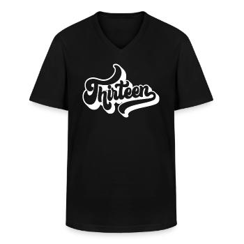 Mignon cadeau d’anniversaire 13 ans 13 ans - treize - T-shirt col V Homme - noir - Devant - AI Model Male 178 dark (178cm)