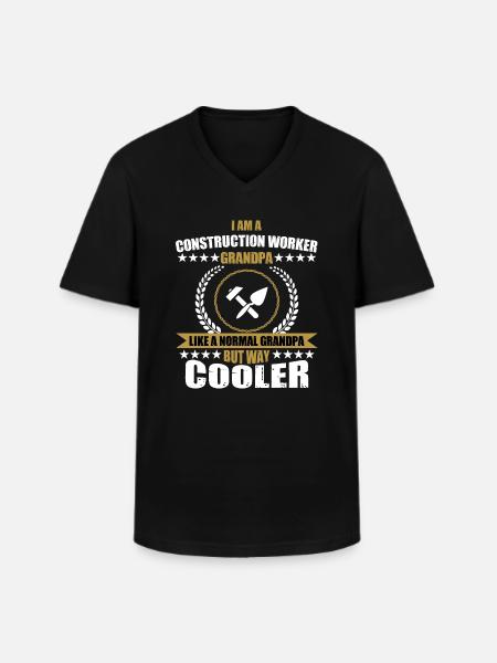 Bauarbeiter Opa - Männer-T-Shirt mit V-Ausschnitt - Schwarz