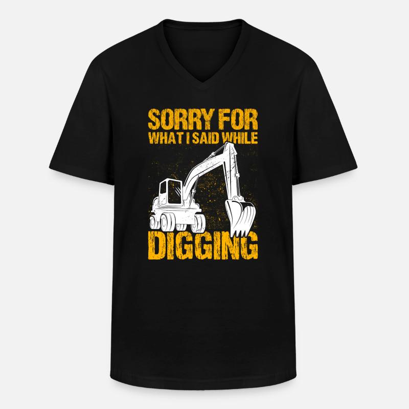 Baggern Baggerfahrer Bagger Baggerführer - Männer-T-Shirt mit V-Ausschnitt - Schwarz