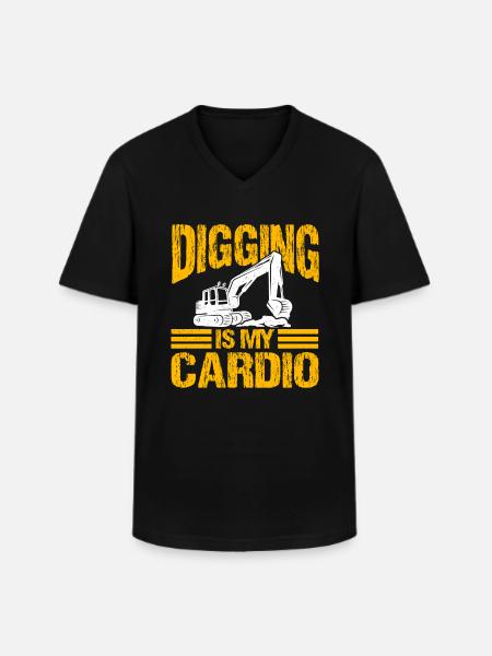 Baggerführer baggern & Baggerfahrer Lustig - Männer-T-Shirt mit V-Ausschnitt - Schwarz