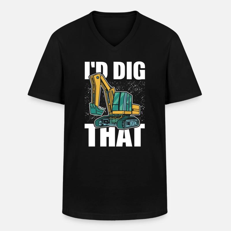 Baggern Baggerfahrer Bagger Baggerführer - Männer-T-Shirt mit V-Ausschnitt - Schwarz