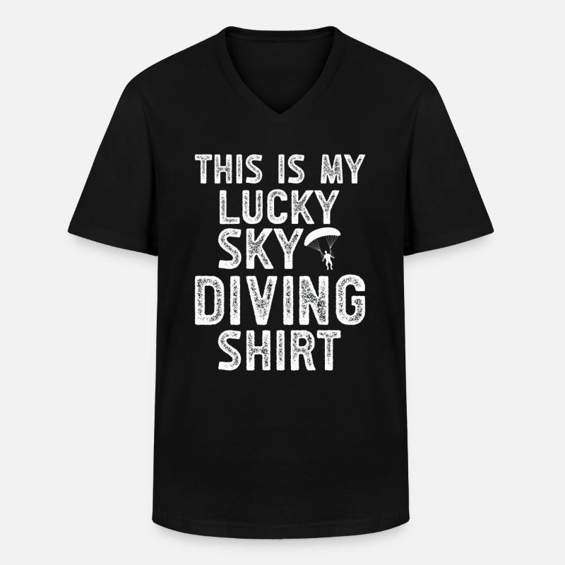 Fallschirmspringer - Männer-T-Shirt mit V-Ausschnitt - Schwarz