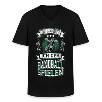 Handball Handballspieler Handballer Spruch Lustig - Männer-T-Shirt mit V-Ausschnitt - Schwarz - Vorne - AI Model Male 178 dark (178cm)