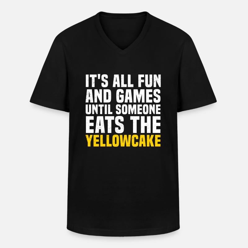 Yellowcake Atomenergie Nuklear Atomkraft - Männer-T-Shirt mit V-Ausschnitt - Schwarz