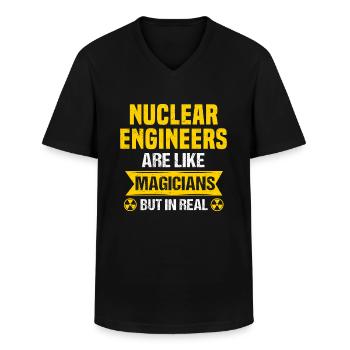 Nuklearingenieur Atomkraft Nuklear Radioaktiv - Männer-T-Shirt mit V-Ausschnitt - Schwarz - Vorne - AI Model Male 178 dark (178cm)