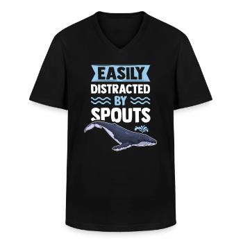 Wal Meeressäuger Ozean Buckelwal - Männer-T-Shirt mit V-Ausschnitt - Schwarz - Vorne - AI Model Male 178 dark (178cm)