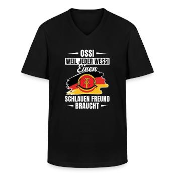 Ostdeutscher Ossi DDR Ostdeutschland - Männer-T-Shirt mit V-Ausschnitt - Schwarz - Vorne - AI Model Male 178 dark (178cm)