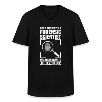 Tatort Beweise Forensiker Kriminaltechnik - Männer-T-Shirt mit V-Ausschnitt - Schwarz - Vorne - AI Model Male 178 dark (178cm)