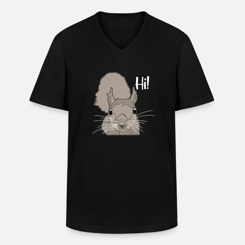 Grauhörnchen Squirrel Fuchshörnchen Eichhörnchen - Männer-T-Shirt mit V-Ausschnitt - Schwarz