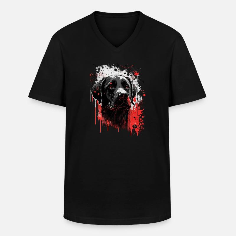 Labrador - Männer-T-Shirt mit V-Ausschnitt - Schwarz