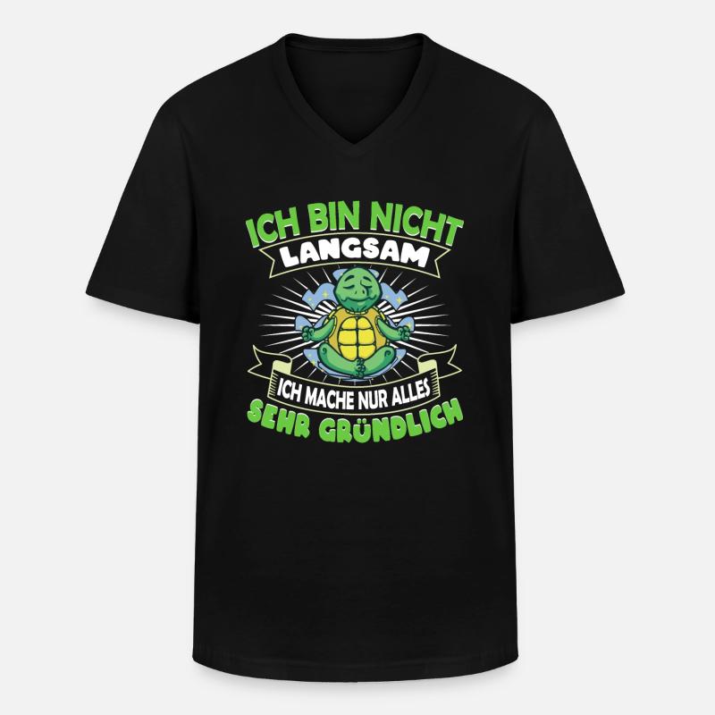 Schildkröte Ich bin nicht langsam - Männer-T-Shirt mit V-Ausschnitt - Schwarz
